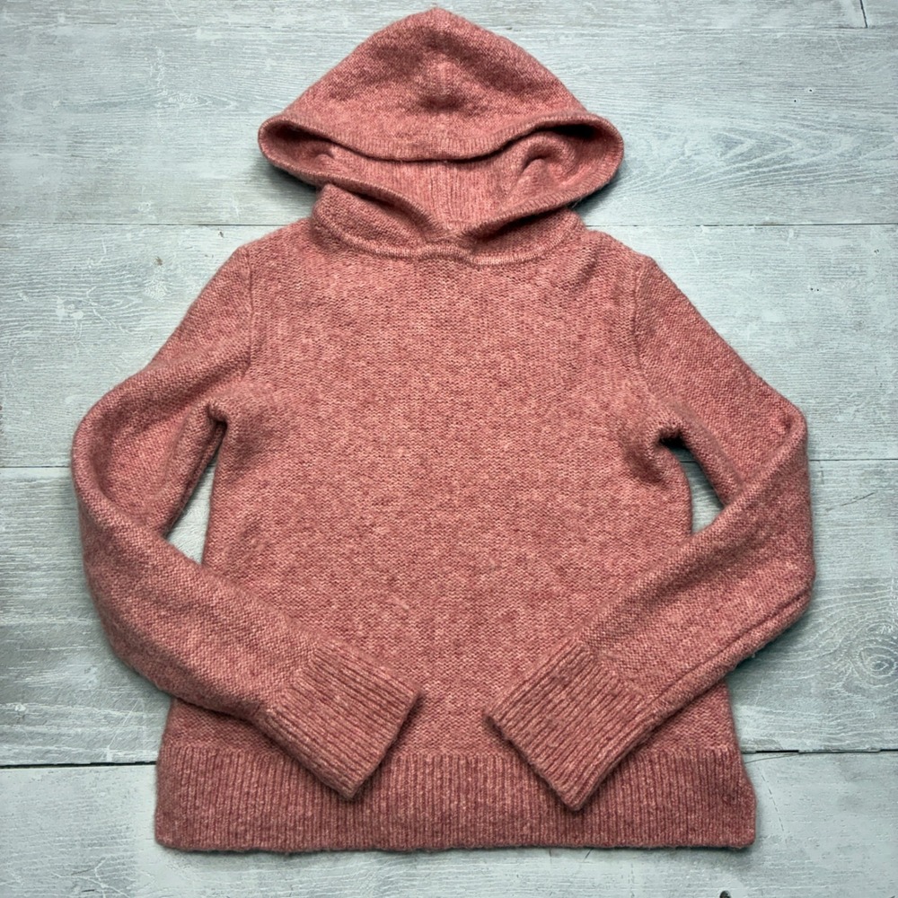 Banana Republic Hoodie Sweater Womens S Pink Blush Merino Wool Alpaca 300760